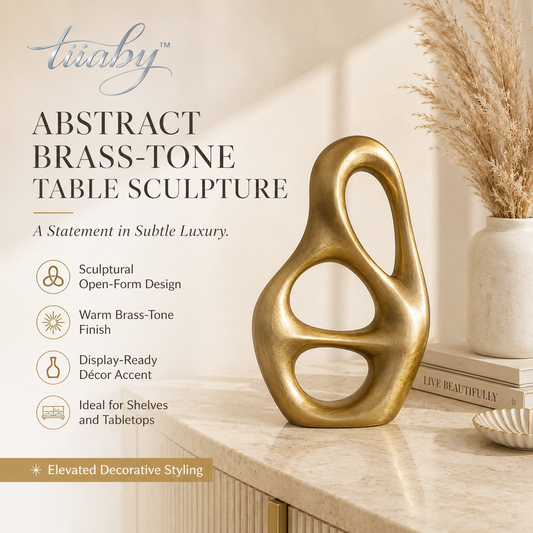 tiiaby abstract brass-tone open-form table sculpture
