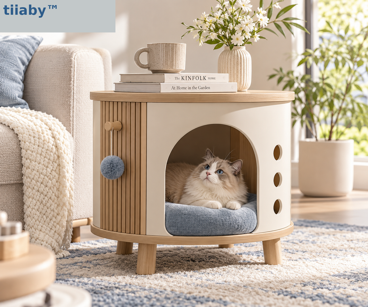 tiiaby HavenRound Cat House Side Table main lifestyle image
