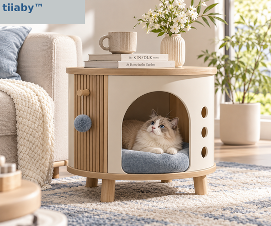 tiiaby HavenRound Cat House Side Table main lifestyle image