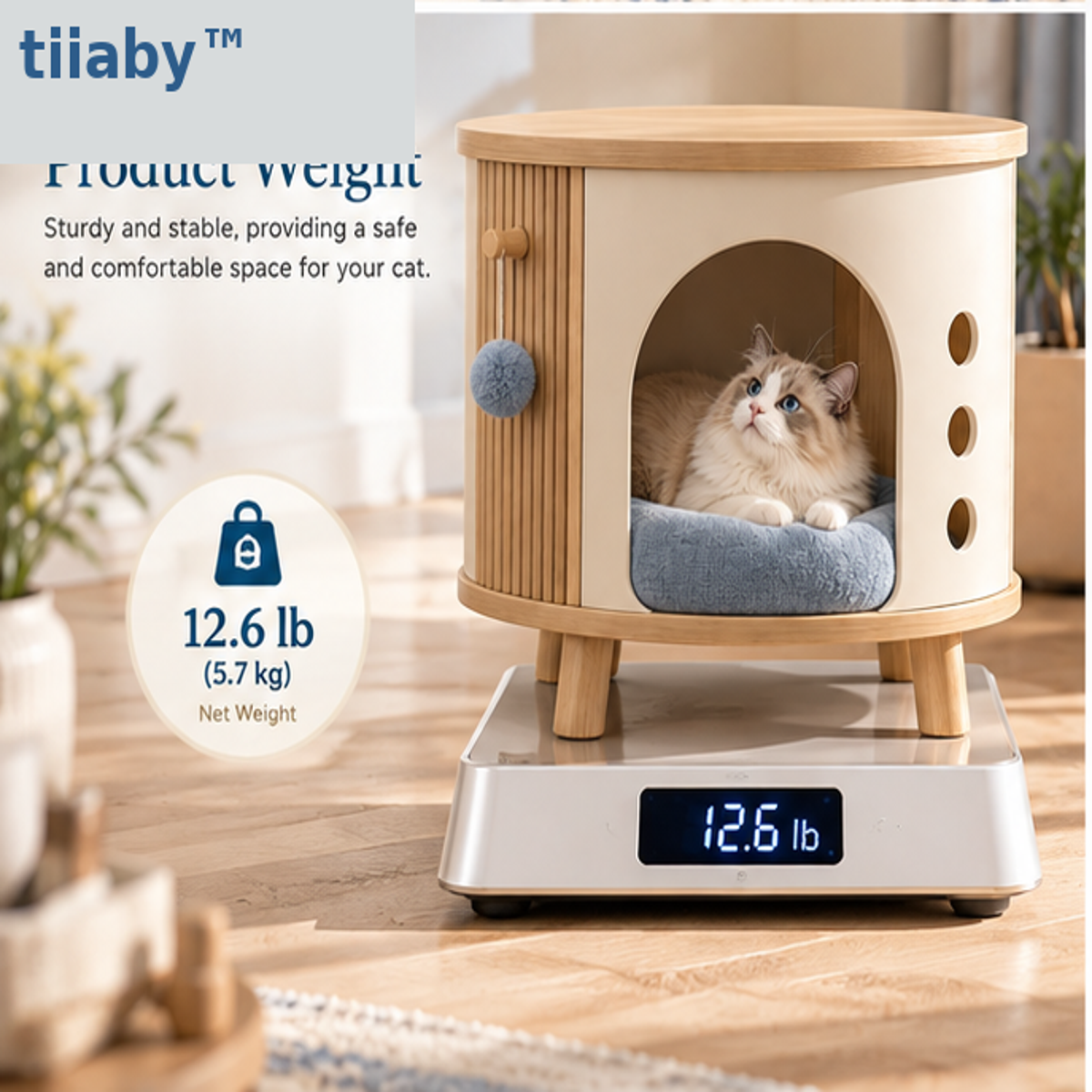 tiiaby HavenRound Cat House Side Table weight reference