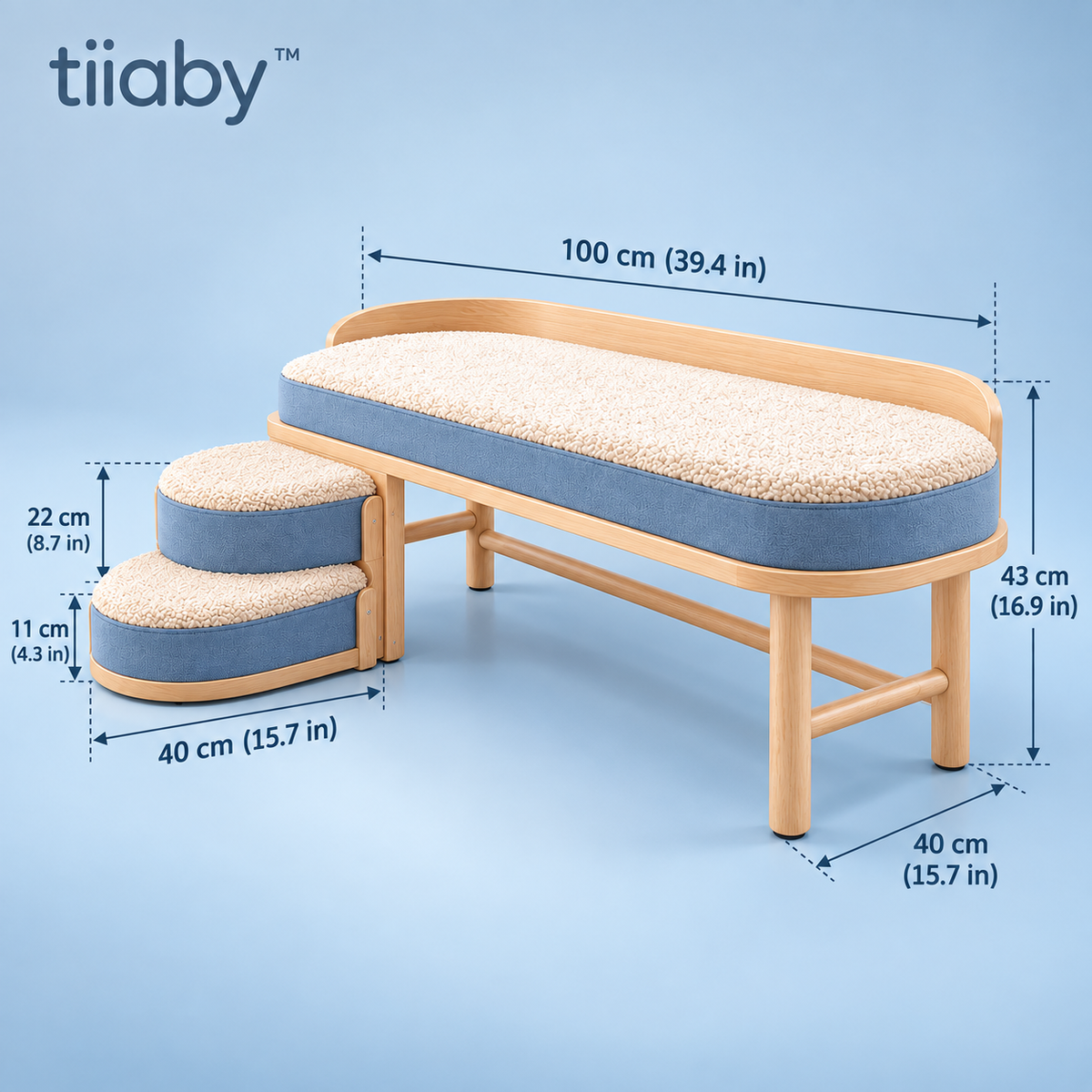 tiiaby Sunstep Window Lounge Bench dimensions