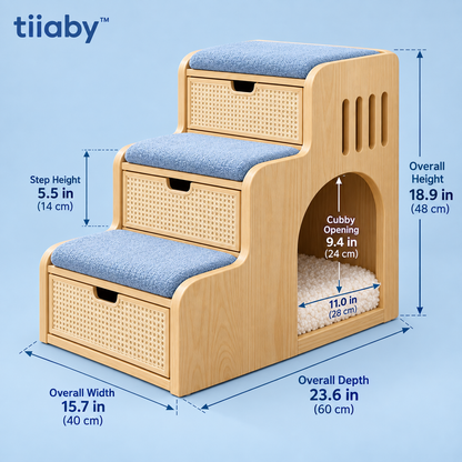 tiiaby StepNest Storage Pet Stairs dimensions