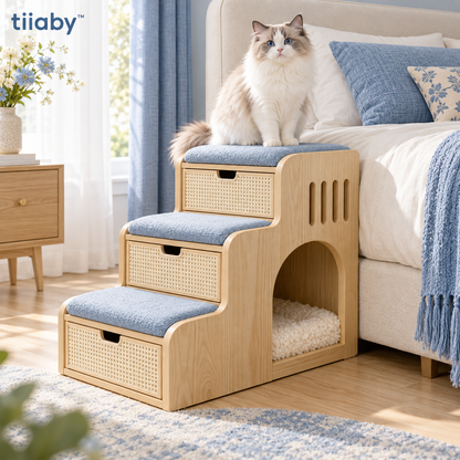 tiiaby StepNest Storage Pet Stairs main lifestyle image
