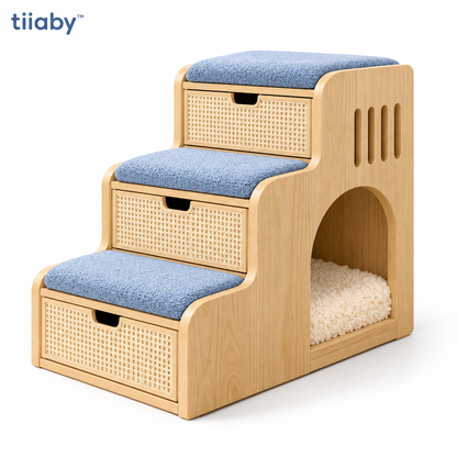 tiiaby StepNest Storage Pet Stairs white background product image