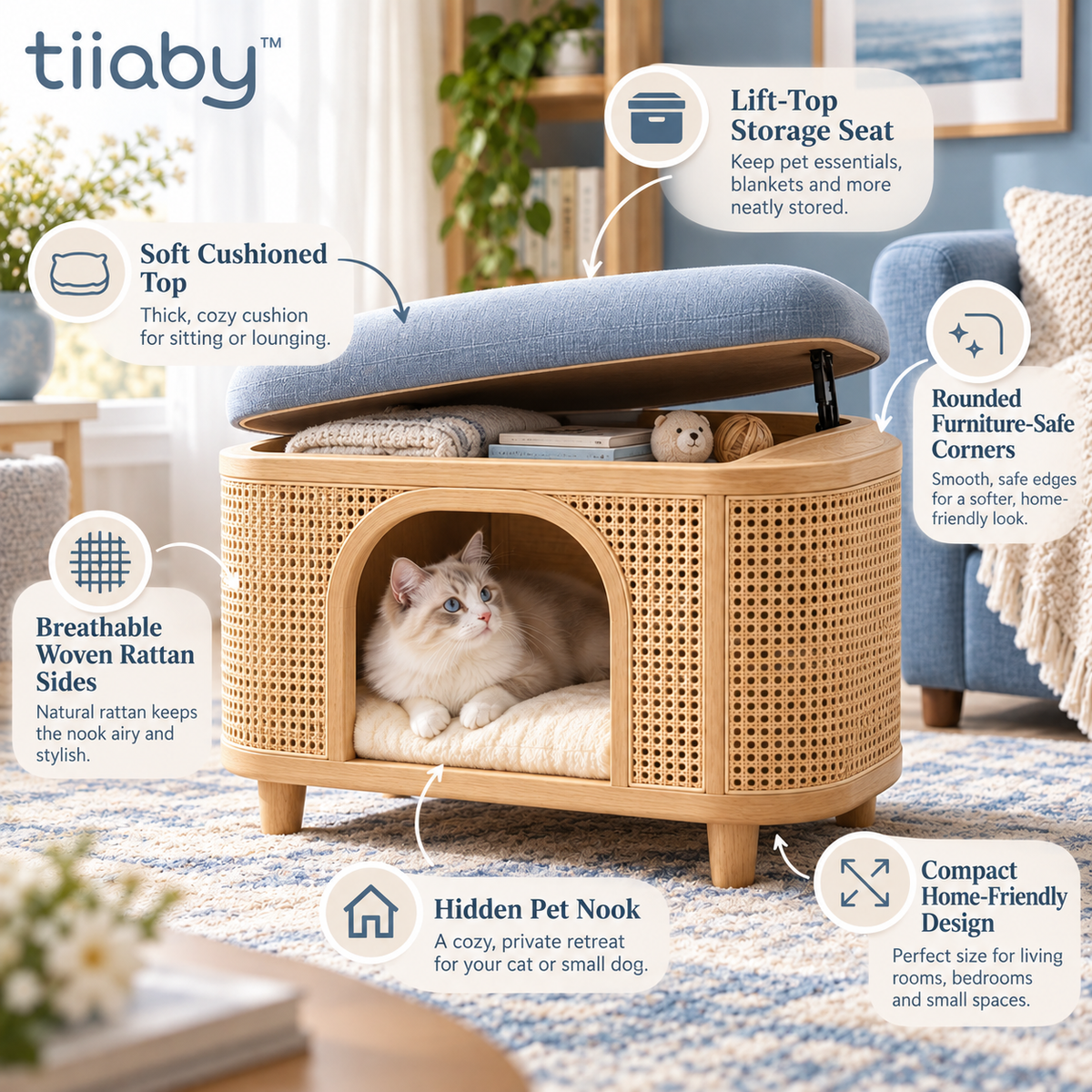 tiiaby MeadowClimb Cat Tower feature details