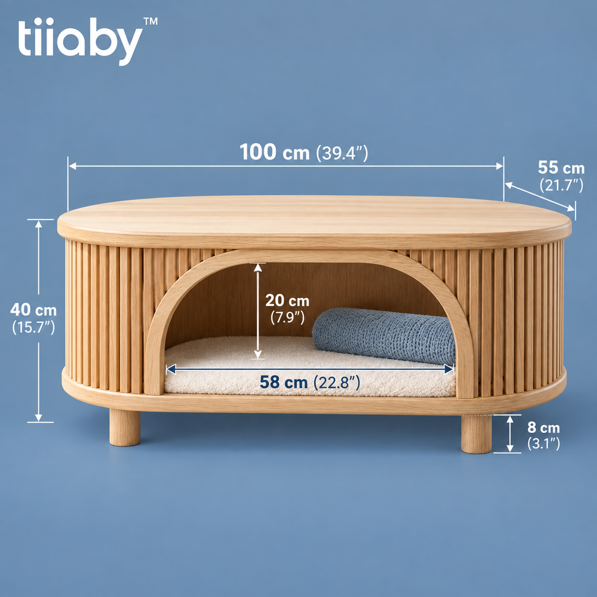 tiiaby FlowCove Tunnel Coffee Table dimensions