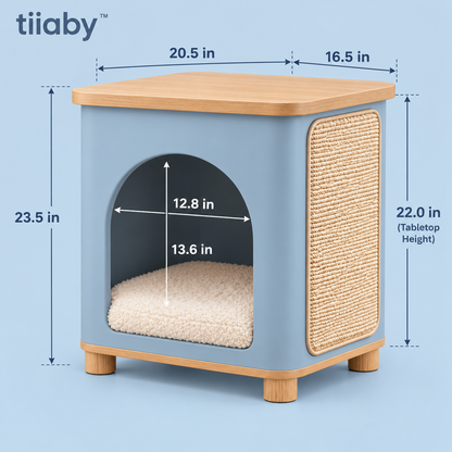 tiiaby NestSide Cat House Table dimensions