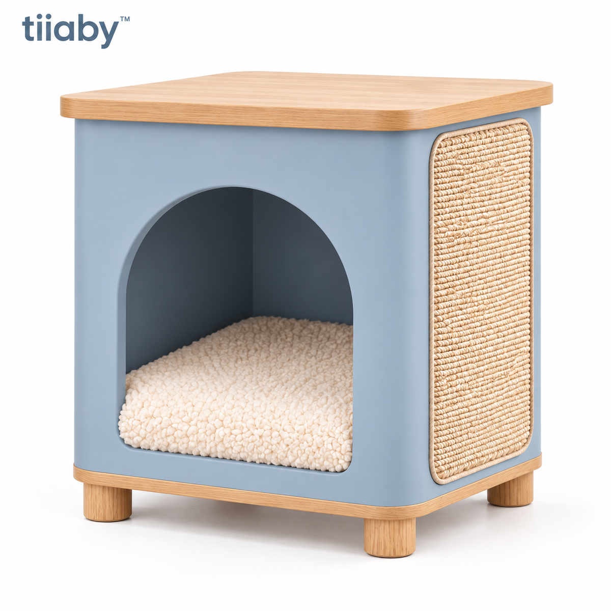 tiiaby NestSide Cat House Table white background product image